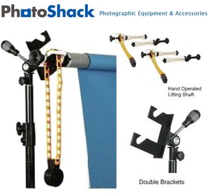 Background Support System Set: Double Brackets (Holds 2) + Roller & Chain + Stand